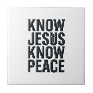 Kenne Jesus Kenne Frieden Vintage Christliche Typo Fliese