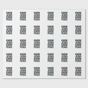 Kenne Jesus Kenne Frieden Vintage Christliche Typo Geschenkpapier