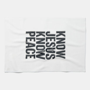 Kenne Jesus Kenne Frieden Vintage Christliche Typo Geschirrtuch