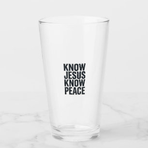 Kenne Jesus Kenne Frieden Vintage Christliche Typo Glas