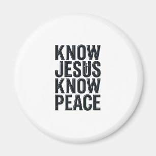 Kenne Jesus Kenne Frieden Vintage Christliche Typo Magnet
