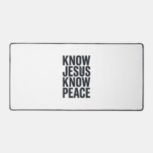 Kenne Jesus Kenne Frieden Vintage Christliche Typo Schreibtischunterlage