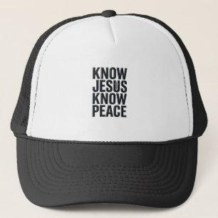 Kenne Jesus Kenne Frieden Vintage Christliche Typo Truckerkappe
