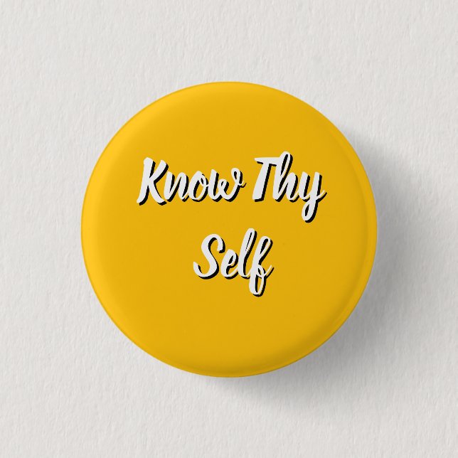 Kenne sich selbst Gelb Button (Vorderseite)