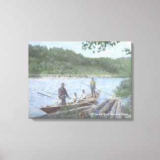 Kennebec River Drivers in a Bateau - Leinwand