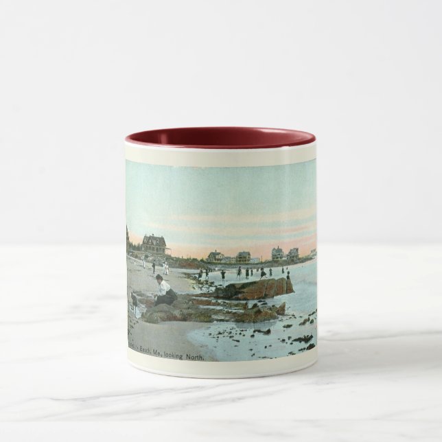 Kennebunk Beach, Maine 1915 Vintager Stil Tasse (Zentrum)