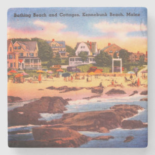 Kennebunk Beach, Maine Vintage Cottages Foto Steinuntersetzer