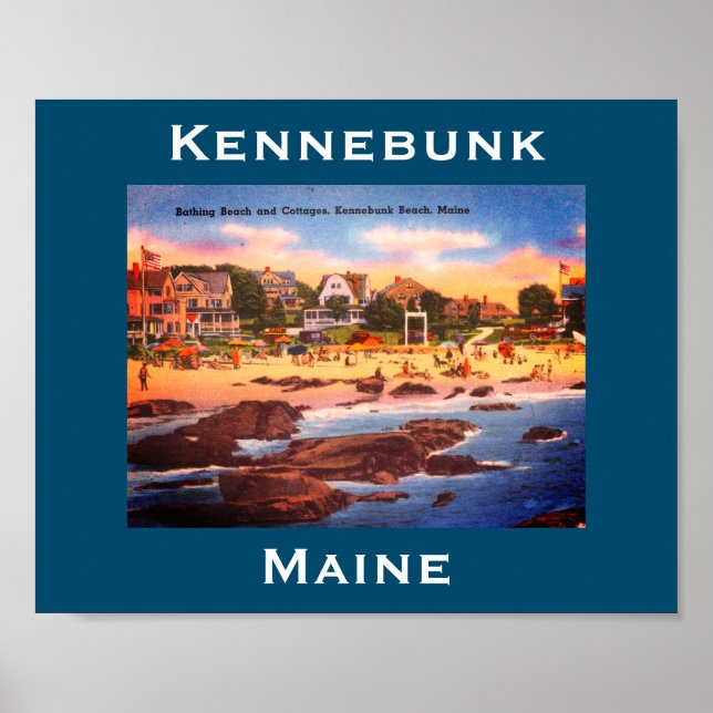 Kennebunk Beach, Maine Vintage Hütten Foto Poster (Vorne)