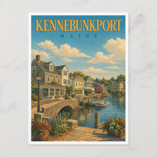 Kennebunkport Maine Dock Square GeoSaga Postkarte