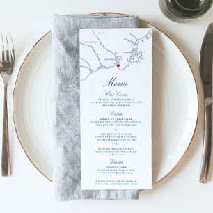 Kennebunkport Maine Karte Elegante Navy-Hochzeit