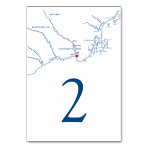 Kennebunkport Maine Map Wedding Tischnummer