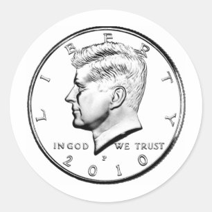 KENNED HALBER DOLLAR RUNDER AUFKLEBER