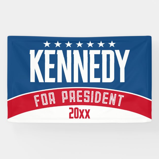 Kennedy 2024 - Rot-Weiß-Blau, modern Banner (Horizontal)