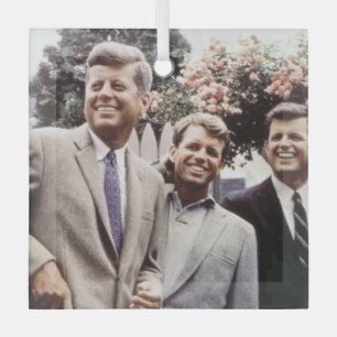 Kennedy Brothers, Präsident John, Robert & Ted Ornament Aus Glas