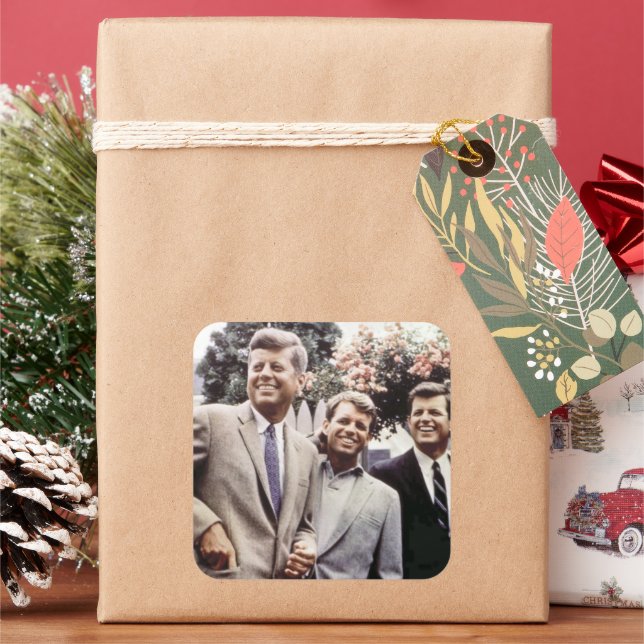 Kennedy Brothers, Präsident John, Robert & Ted Quadratischer Aufkleber (Feiertag)