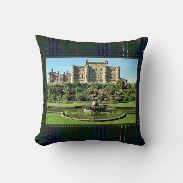 Kennedy Clans Culzean Castle Tartan Throw Kissen (Vorderseite)