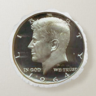 Kennedy-Dollar-Münzen-rundes Kissen