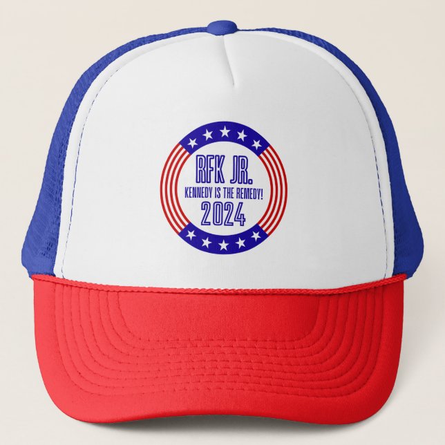 "Kennedy is the Remedy" RFK Jr 2024 Election Retro Truckerkappe (Vorderseite)