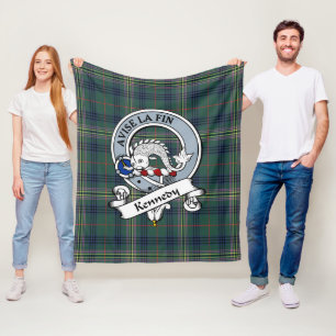 Kennedy Modern Clan Abzeichen Tartan Kariert Fleecedecke