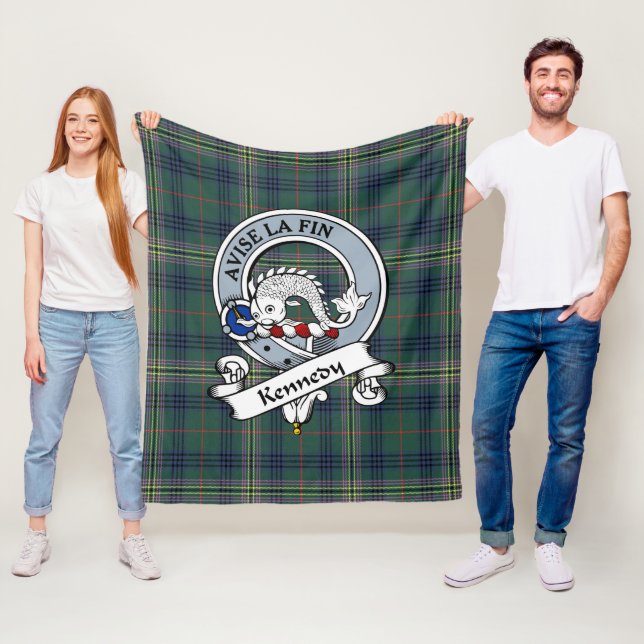 Kennedy Modern Clan Abzeichen Tartan Kariert Fleecedecke (Beispiel)