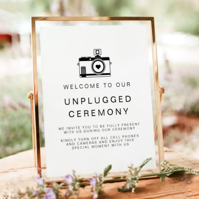 KENNEDY Modern Unplugged Zeremony Wedding Sign Poster (Von Creator hochgeladen)