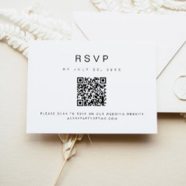 KENNEDY Modernes Minimalistisches QR Code Wedding  Einladung