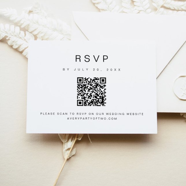 KENNEDY Modernes Minimalistisches QR Code Wedding  Einladung (Von Creator hochgeladen)