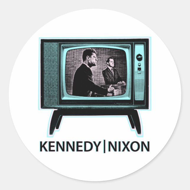 Kennedy Nixon 1960 Fernsehdebatte Runder Aufkleber (Vorderseite)