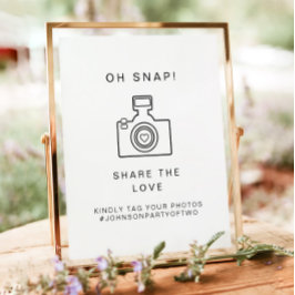 KENNEDY Oh Snap Foto Hashtag Wedding Sign Poster