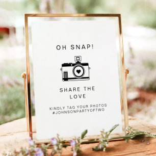 KENNEDY Oh Snap Foto Hashtag Wedding Sign Poster