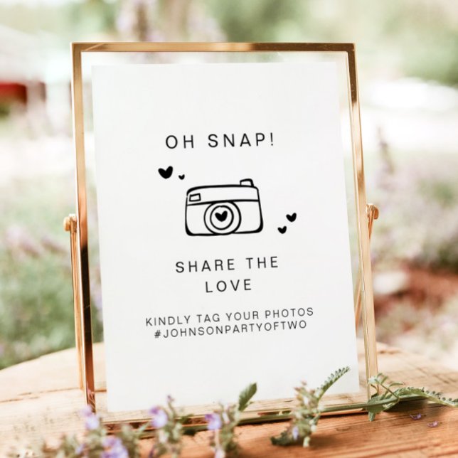 KENNEDY Oh Snap Foto Hashtag Wedding Sign Poster (Von Creator hochgeladen)