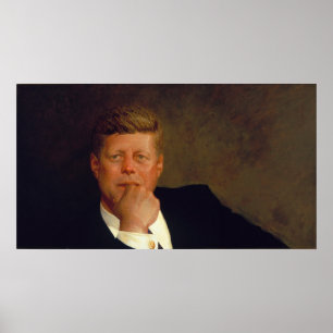 Kennedy Portrait im Weißen Haus von Biden Poster