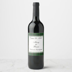 Kennedy Scottish Wedding Wine Label Weinetikett