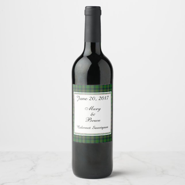 Kennedy Scottish Wedding Wine Label Weinetikett (Vorderseite)
