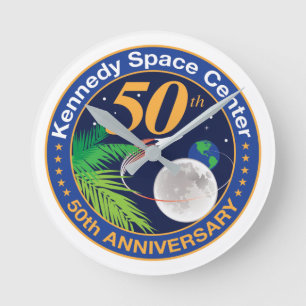 Kennedy Space Center (50. Jahrestag) Runde Wanduhr