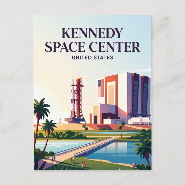 Kennedy Space Center Florida Postkarte (Vorderseite)