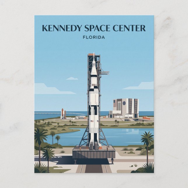 Kennedy Space Center Florida Postkarte (Vorderseite)
