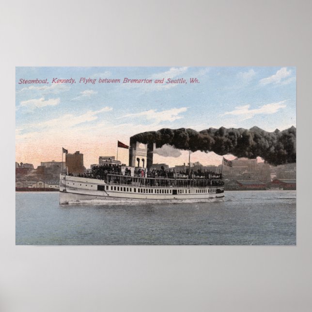 Kennedy Steamboat Verlassend für Bremerton Poster (Vorne)