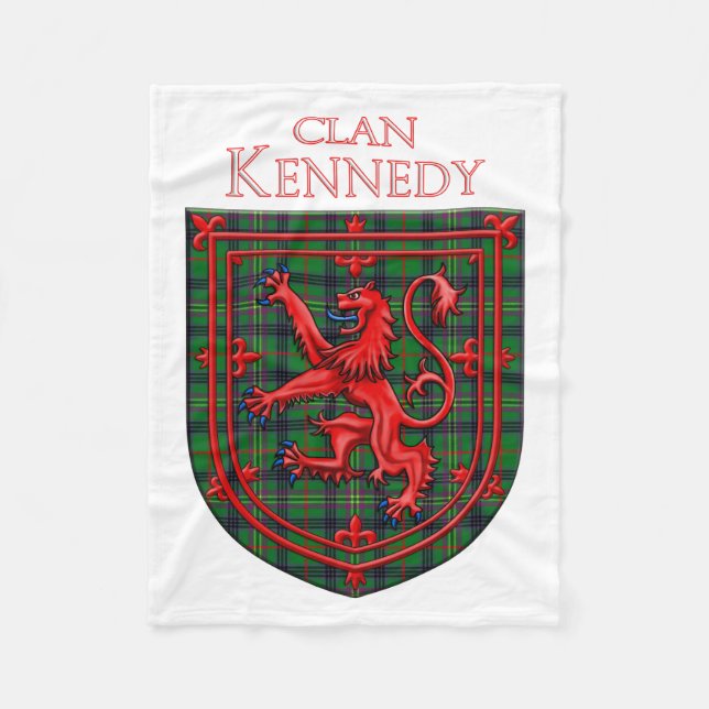Kennedy Tartan Scottish Kariert Lion Rampant Fleecedecke (Vorderseite)