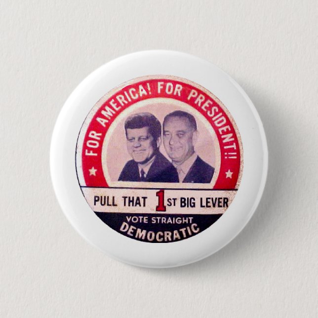 Kennedy- und Johnson-Kampagne Button (Vorderseite)