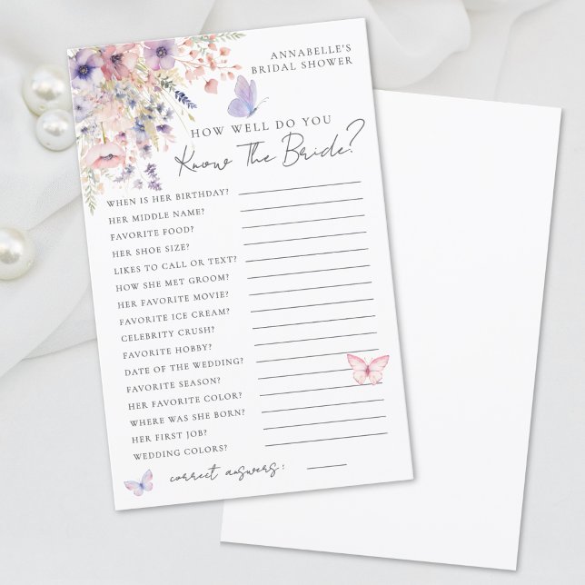 Kennen Sie das Bride Butterfly Wildblume Brautpart (Know The Bride Butterfly Wildflower Bridal Shower)