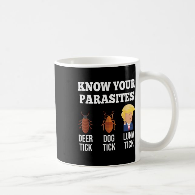 Kennen Sie Ihre Parasiten Anti-Trump Funny Tick Re Kaffeetasse (Rechts)