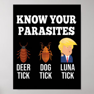 Kennen Sie Ihre Parasiten Anti-Trump Funny Tick Re Poster