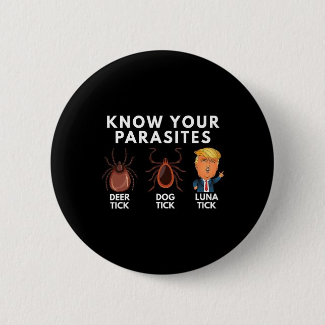 Kennen Sie Ihre Parasiten Hirsch Tick Hund Tick Lu Button (Vorderseite)