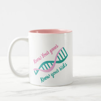 Kennen Sie Ihre Risiken, kennen Sie Ihre Gene Zweifarbige Tasse