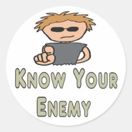 Kennen Sie Ihren Feind Runder Aufkleber
