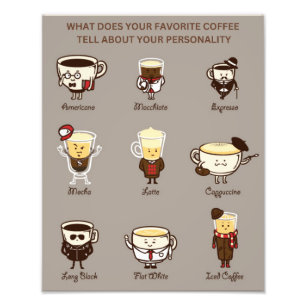Kennen Sie Ihren Kaffee-Persönlichkeits-Chart Fotodruck