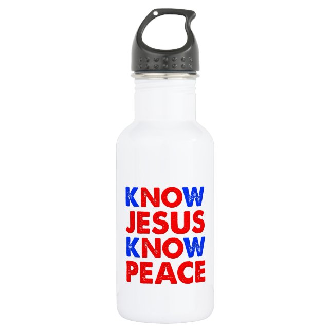 Kennen Sie Jesus kennen den Christlichen Frieden Edelstahlflasche (Vorderseite)