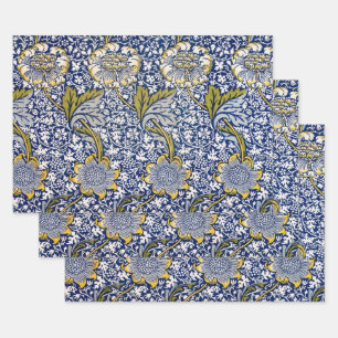 Kennet von William Morris, Vintage Textilkunst Geschenkpapier Set