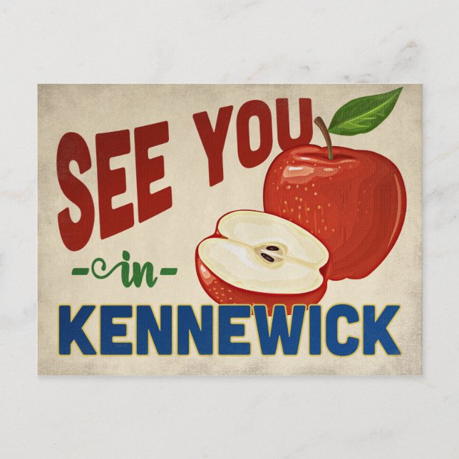 Kennewick Washington Apple - Vintage Travel Postkarte (Vorderseite)